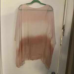 Italian pale pink silk tunic with sequence trim.